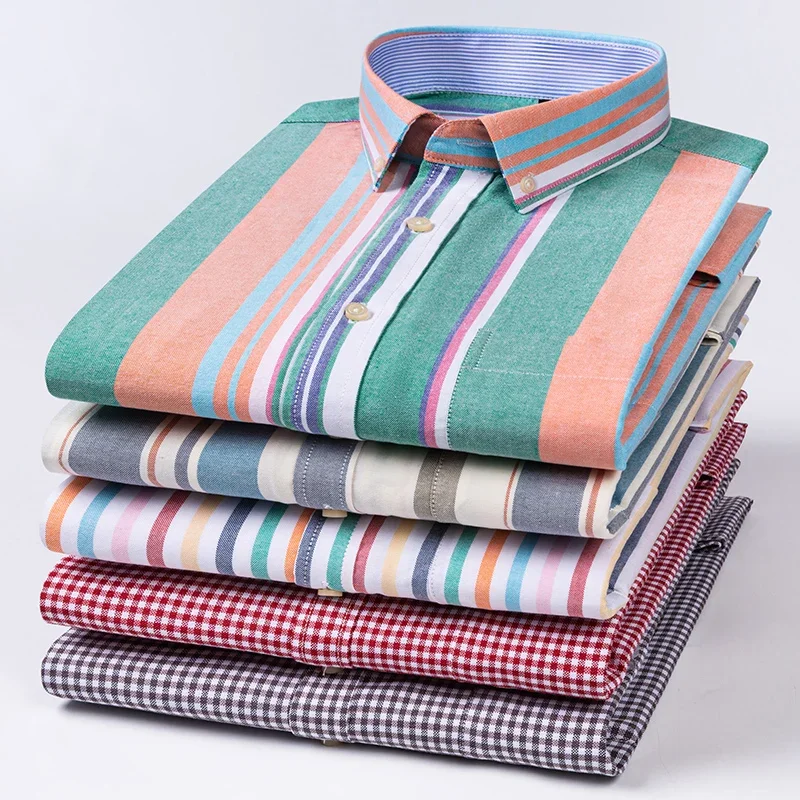 2026 100% 코튼 옥스포드 스트라이프 포켓 남성  - Oxford Cotton Casual Shirt Business 리뷰 및 가격